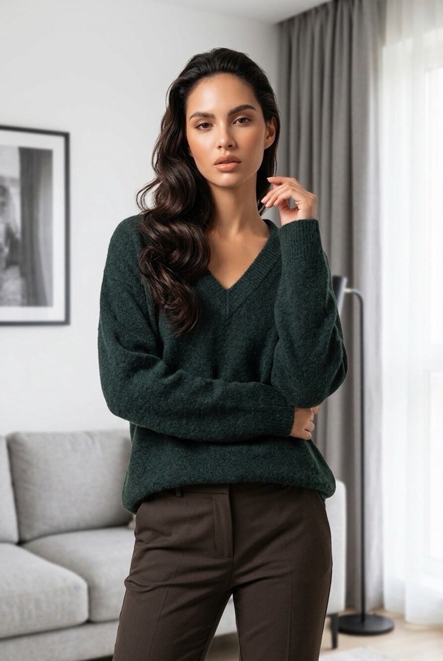 Vince Deep Forest Green V-Neck Sweater